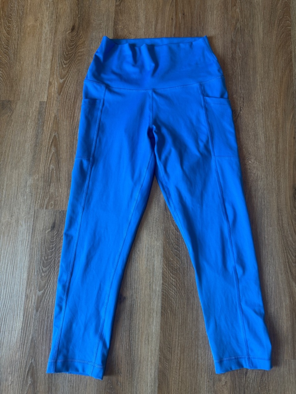 90 Degree By Reflex Bright Blue High-Waist Cropped Leggings